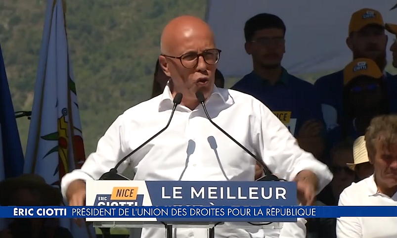 Éric Ciotti prononce son discours de rentrée, depuis le Grand Pré de Levens